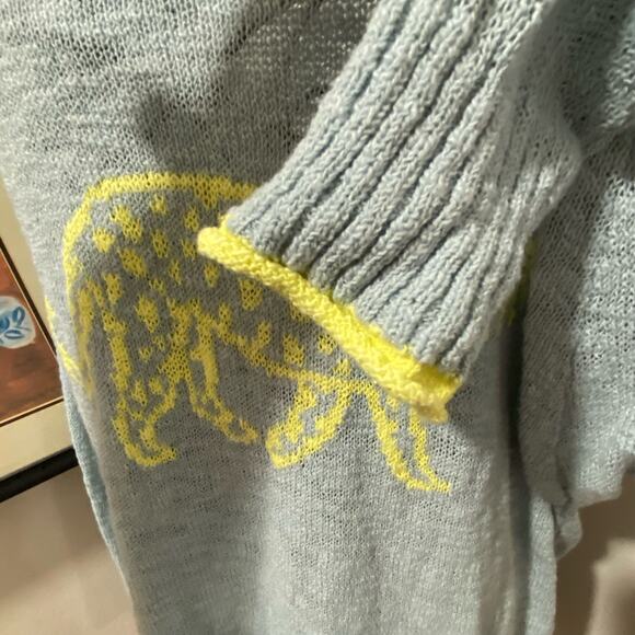 LOU & GREY Leopard Pullover Sweater SIZE LARGE Crew Neck Lightweight Knit - Picture 8 of 8